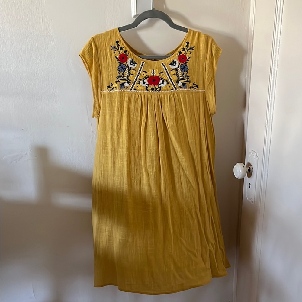 Embroidered Yellow Dress
